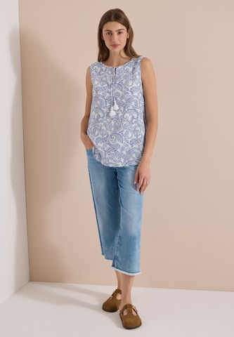CECIL Blusentop mit Split Neck und Print in Weiß