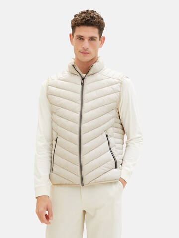 Gilet TOM TAILOR en beige : devant