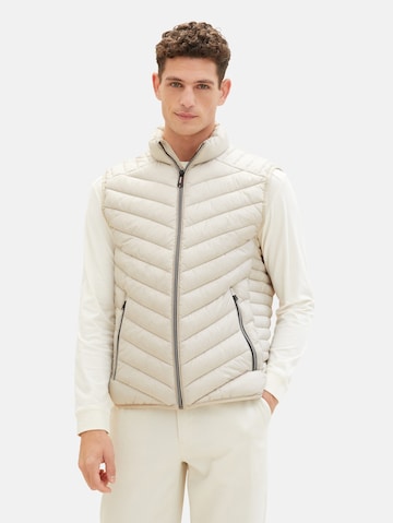 Gilet TOM TAILOR en beige : devant