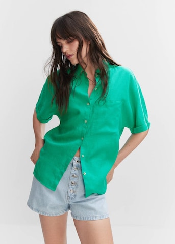 MANGO Blouse 'Pai' in Green: front