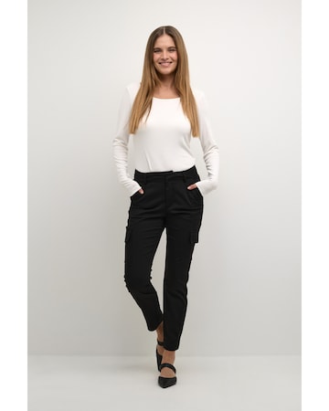 Coupe slim Pantalon cargo 'Lea' Kaffe en noir