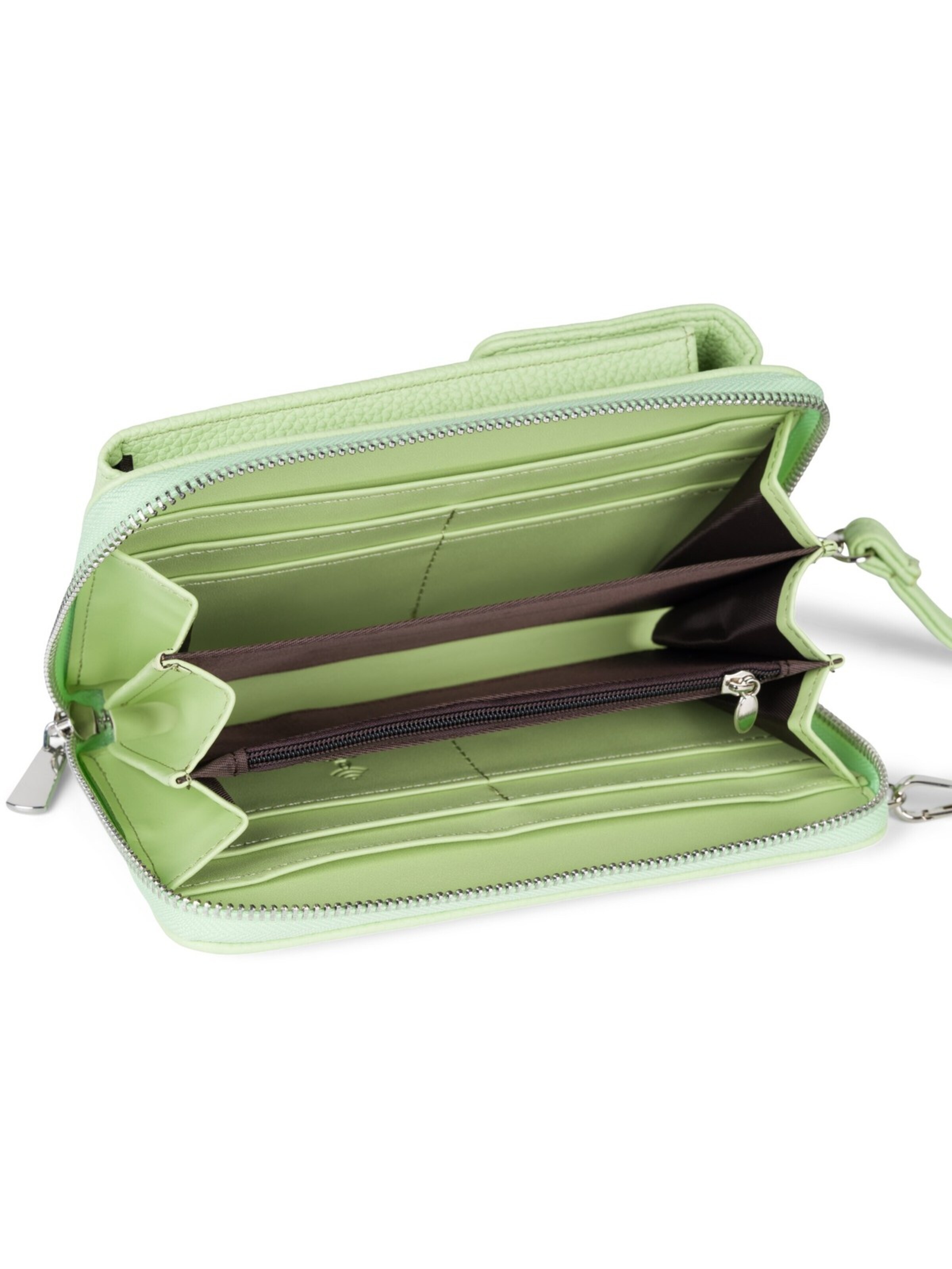 styleBREAKER Crossbody bag 'Umhängetasche mit Handyfach und RFID Schutz' in Green