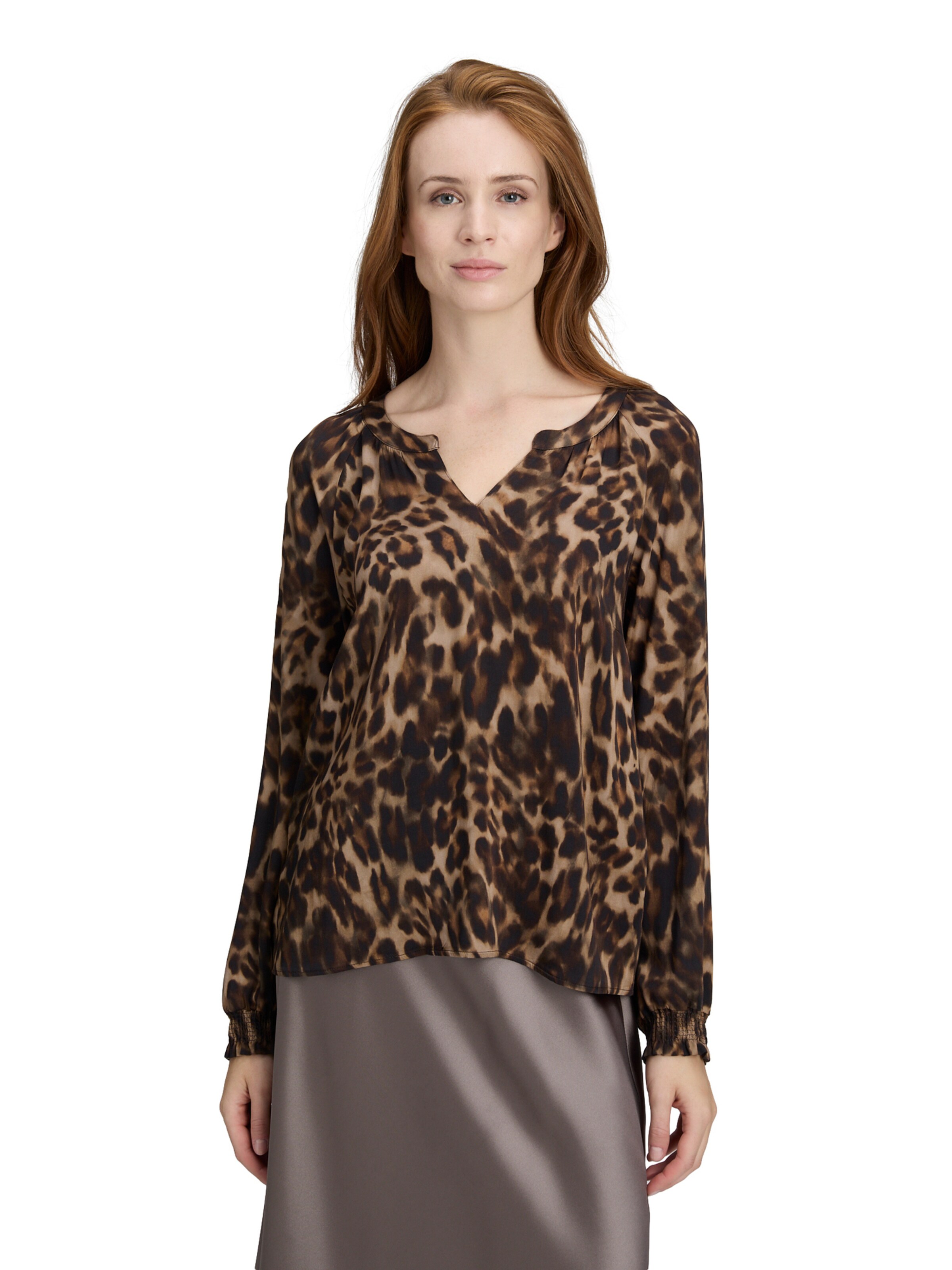 Cartoon Bluse in Braun: Vorderseite