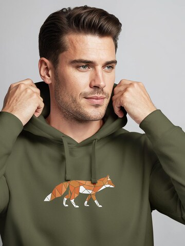 Neverless Sweatshirt 'Fuchs Polygon' in Green