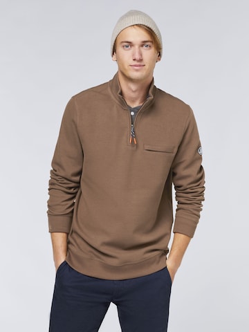 Navigator Sweatshirt in Braun: Vorderseite