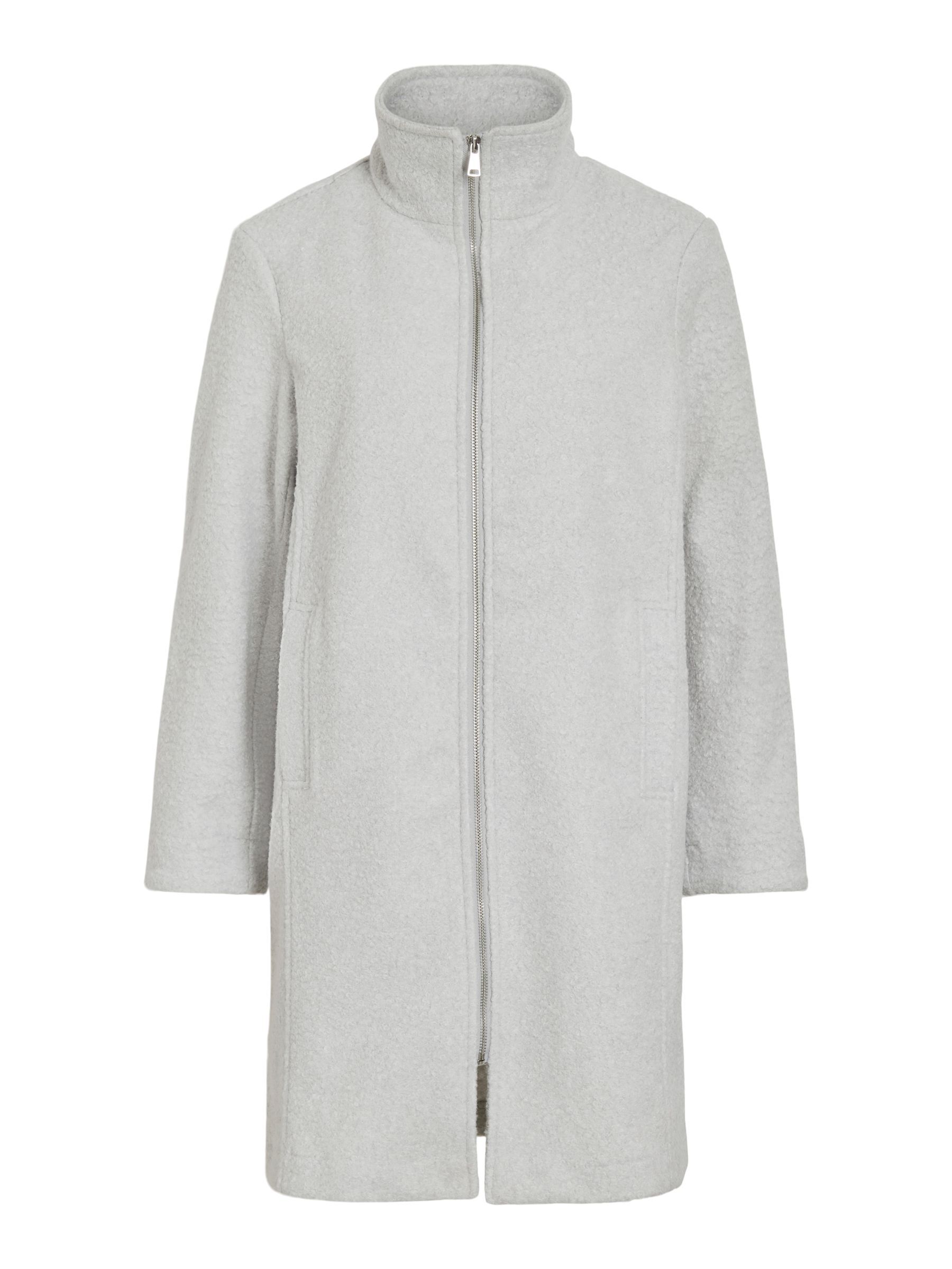 Vila Coat Giacca Invernale Da Donna Con Cappuccio Alto E Maniche Lunghe, Tasche Aperte, Colore Nero
