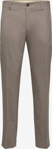 Coupe slim Pantalon à plis SELECTED HOMME en beige : devant