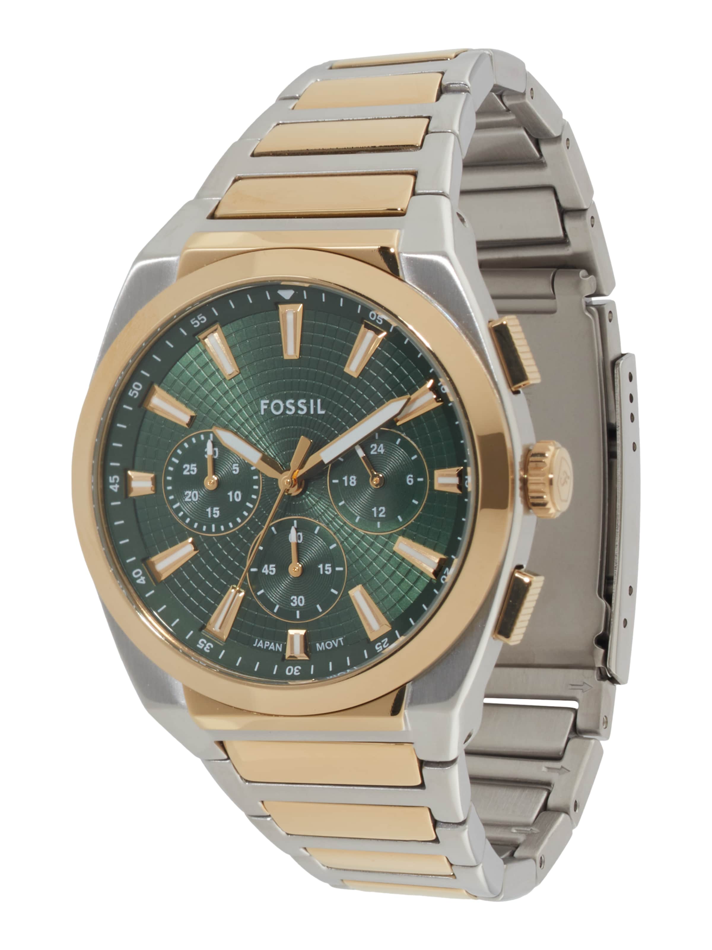 FOSSIL Аналоговые часы 'Everett' в Золотой: спереди