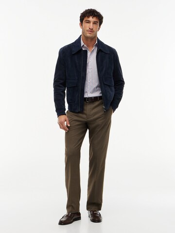 Coupe slim Chemise 'New York Label Flex Collar' TOMMY HILFIGER en bleu