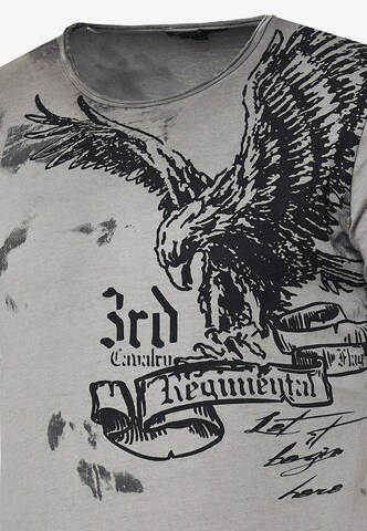 Rusty Neal T-Shirt mit modernem Front & Back Print 'American Eagle' in Grau
