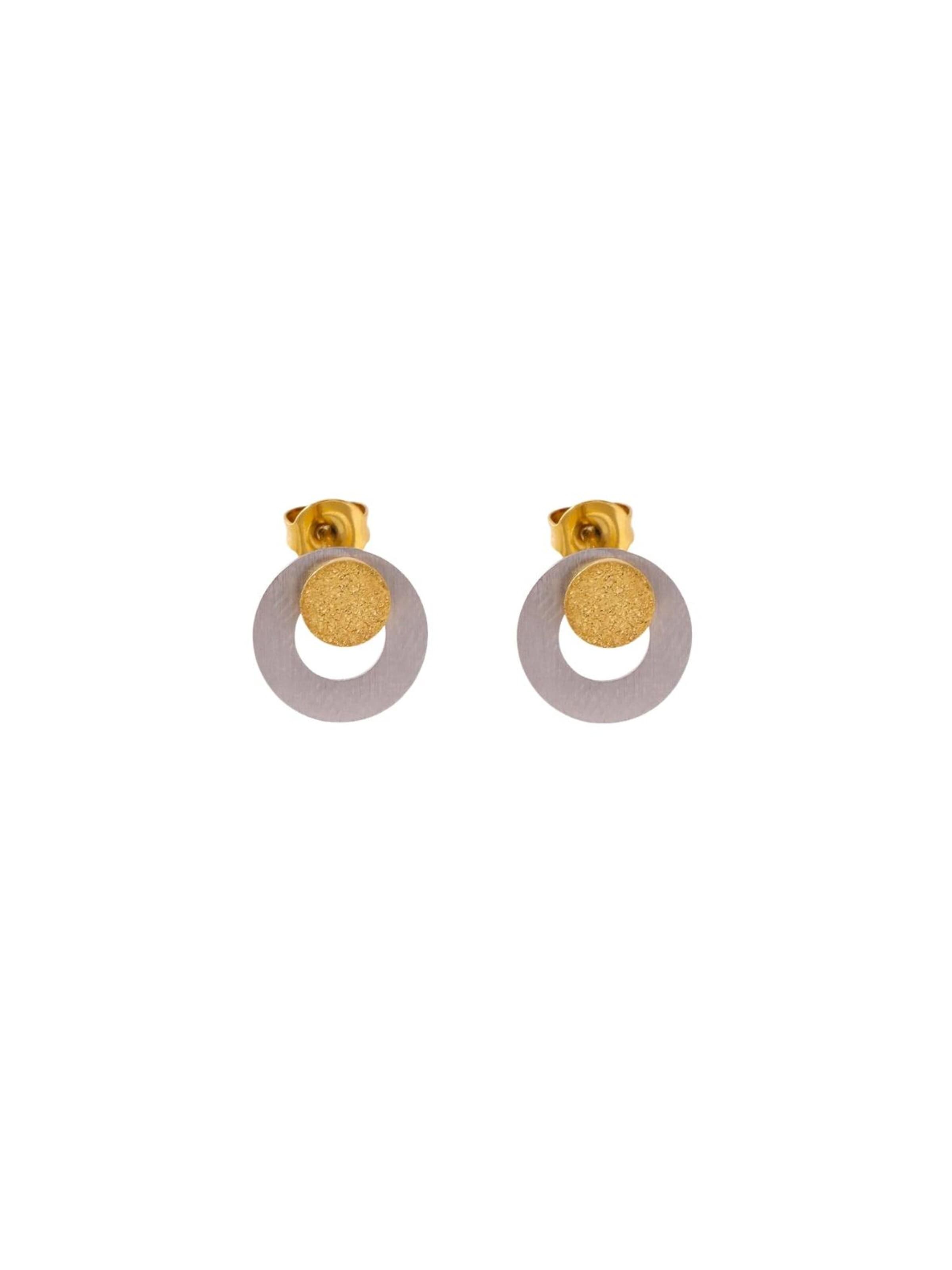 DNSK Copenhagen Øreringe 'LIV Waterproof Silver Stainless Steel Multi Dot Earrings – Brushed/Sanded Finish' i guld