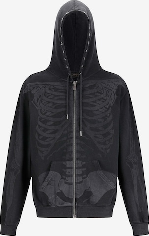 pilka Ed Hardy Džemperis 'Skelett in Säure': priekis