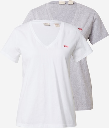 LEVI'S - Camiseta '2PACK VNECK TEE MULTI-COLOR' en gris: frente