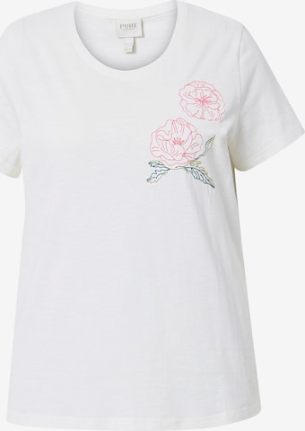 T-shirt Ulla Popken en blanc : devant