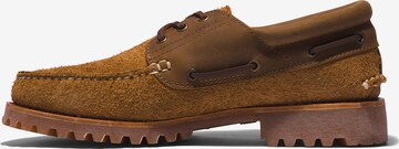 brūns TIMBERLAND Kurpes ar šņorēm 'Authentics 3 Eye Classic Lug'