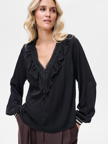 Blue Shadow Blouse in Black: front