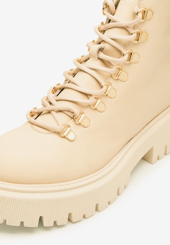 Last Studio Lace-Up Ankle Boots 'Lisha' in Beige