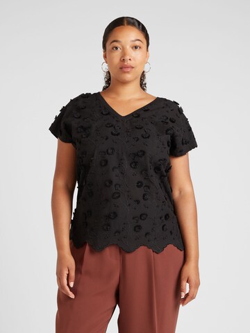 ONLY Carmakoma Blouse 'CARLULU' in Zwart: voorkant