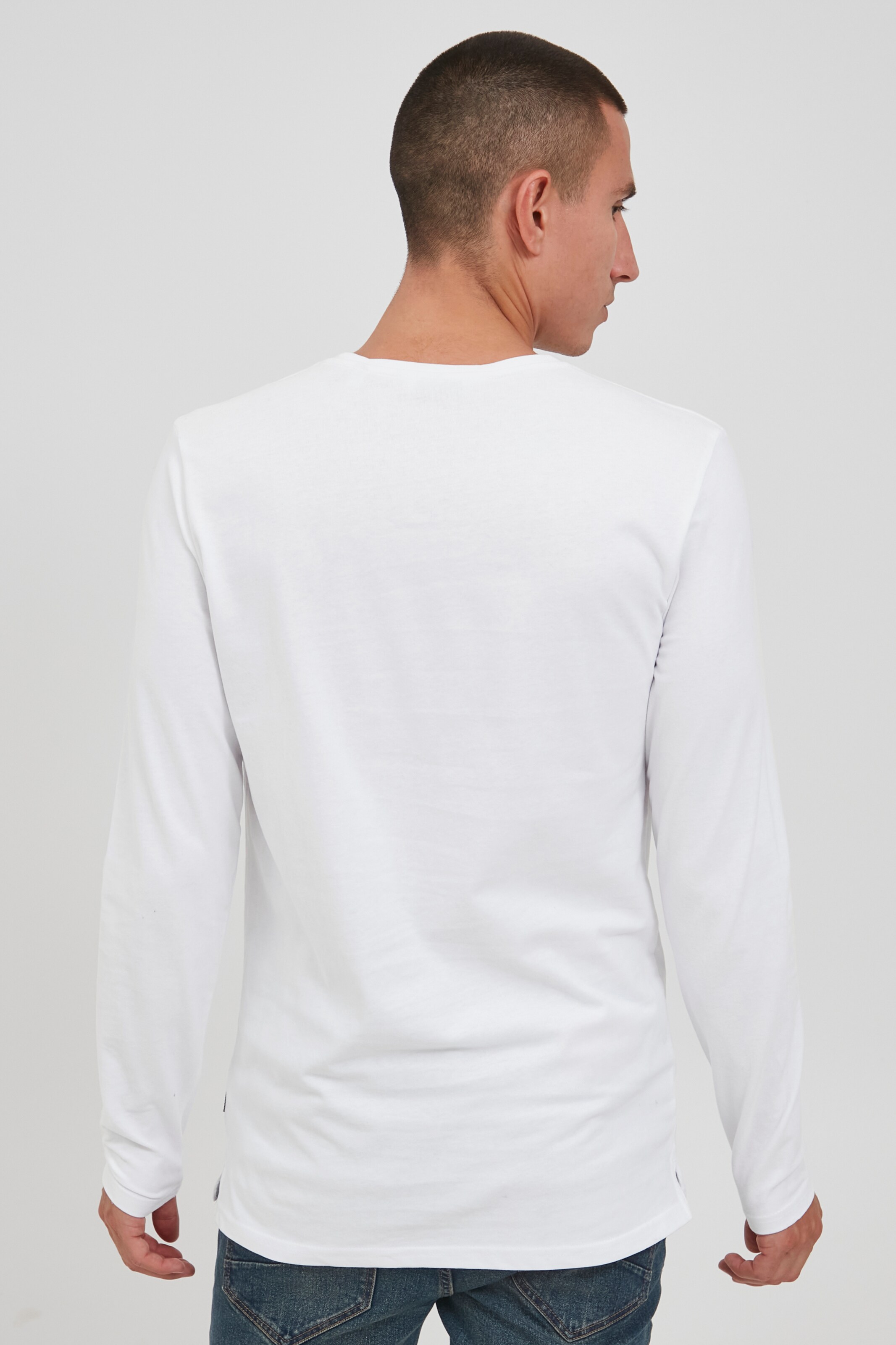 Männer Shirts  Solid Longsleeve 'SDVinton Tee LS' in Weiß - XM06490