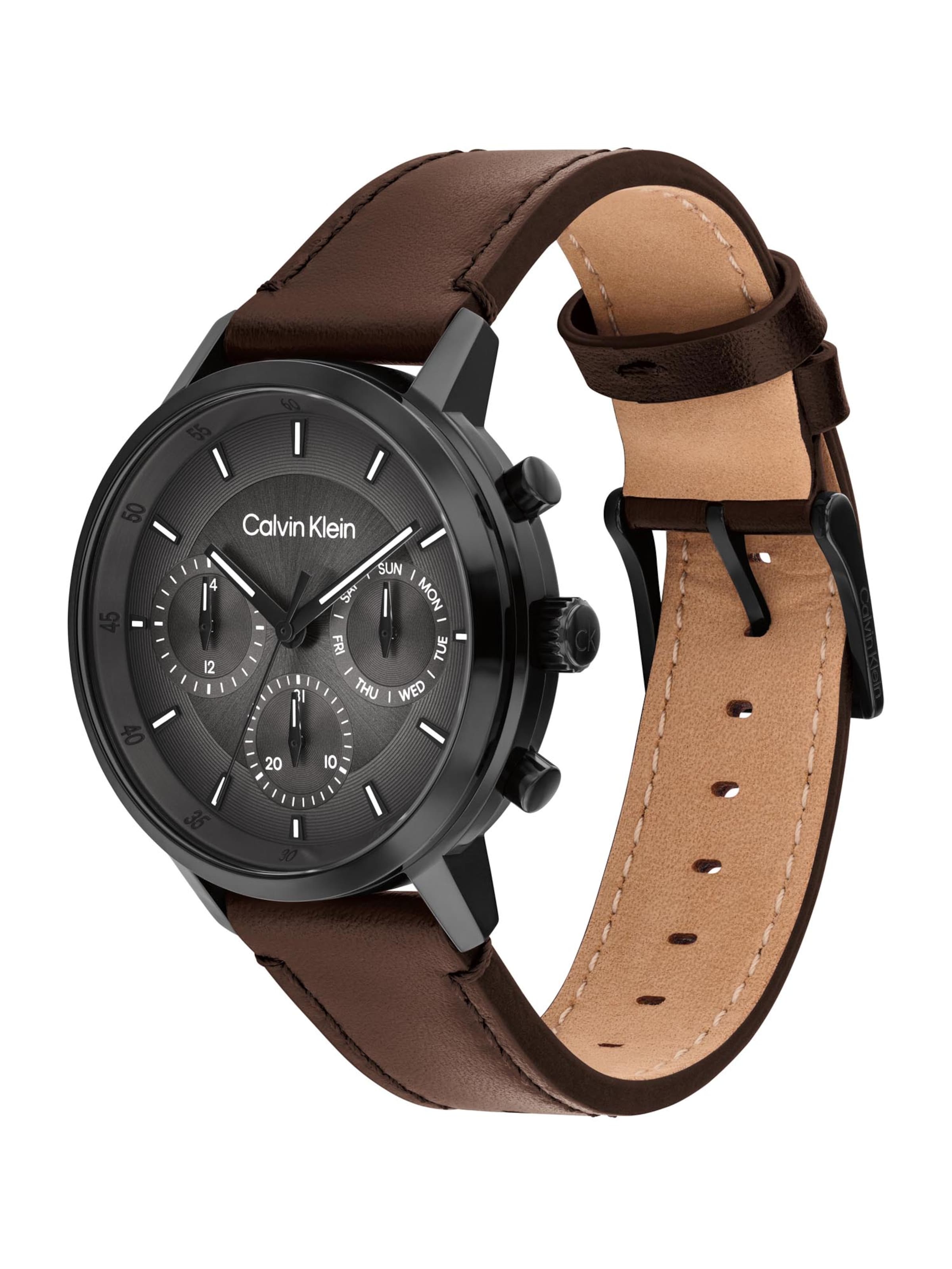 Montre à affichage analogique 'GAUGE' Calvin Klein en marron : devant