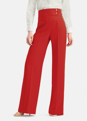 Nicowa Wide leg Broek 'Coreana' in Rood: voorkant