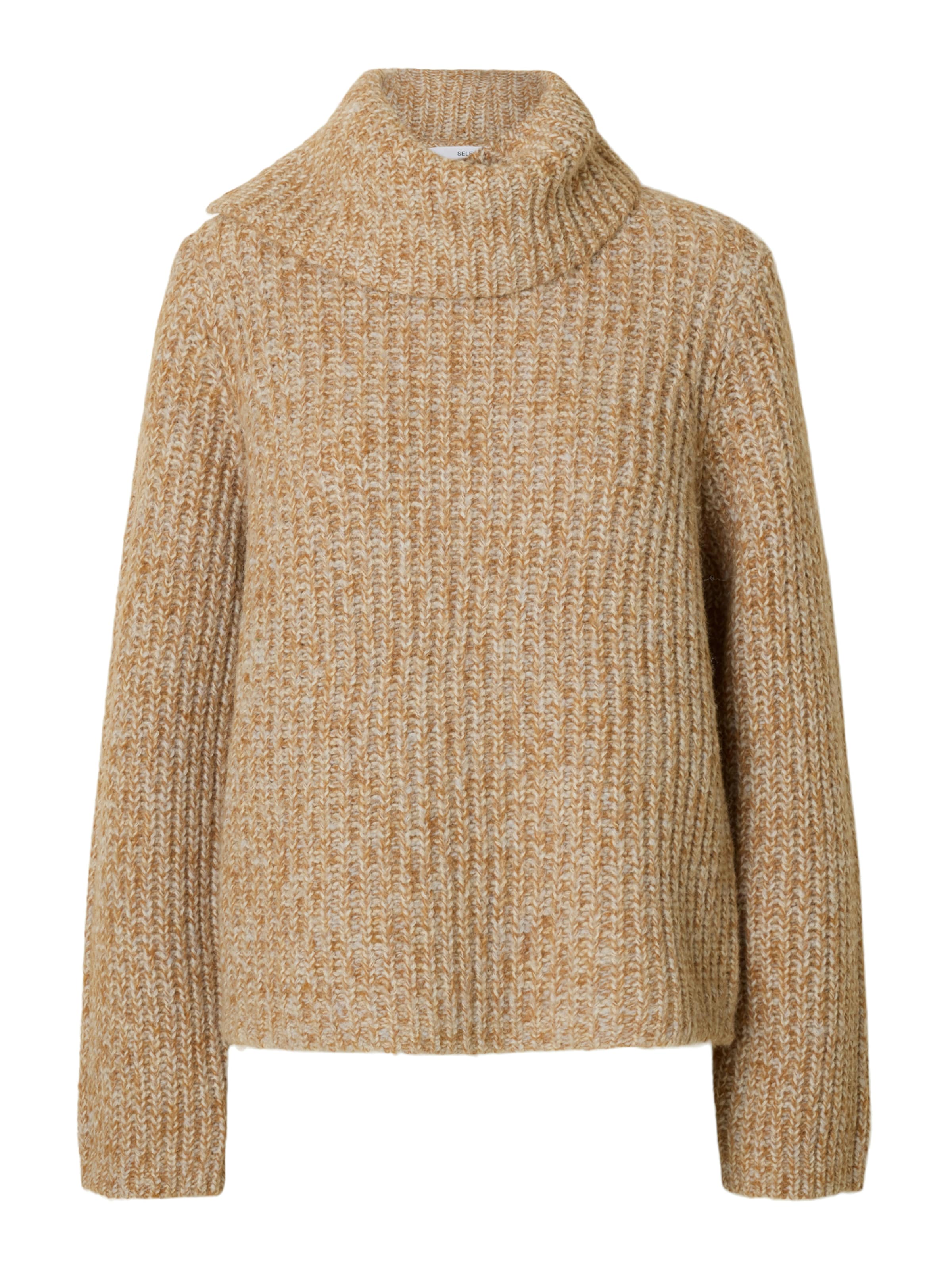 Pull-over 'SLFCHICAGO' SELECTED en marron : devant