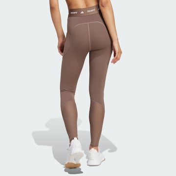 ADIDAS PERFORMANCE Skinny Sports trousers 'Stash' in Brown