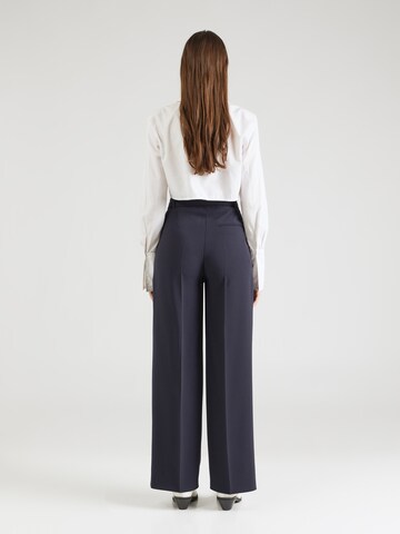 BOSS Loose fit Trousers with creases 'Tapiana' in Blue