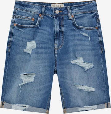 Pull&Bear Regular Jeans in Blauw: voorkant