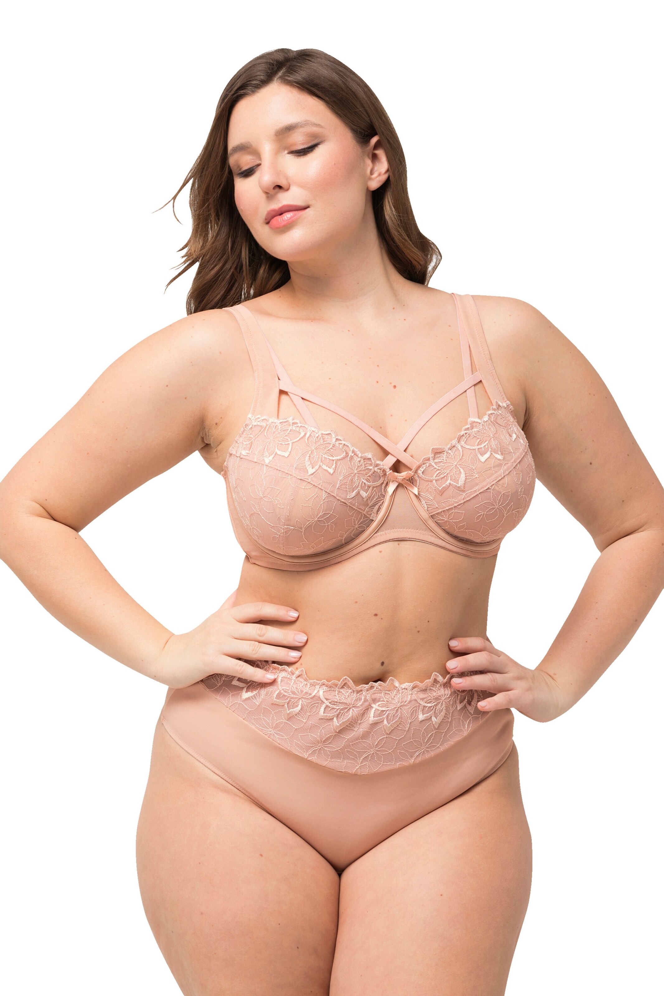 Ulla Popken String in Beige: voorkant