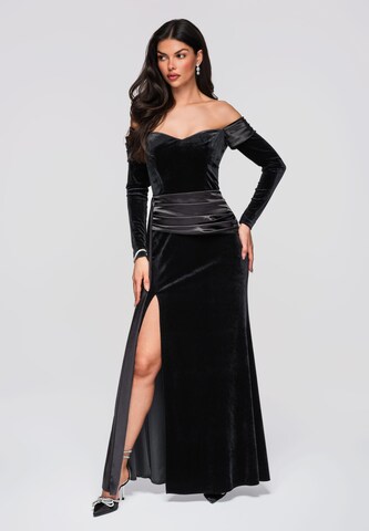 Ombre Avondjurk in Zwart: voorkant