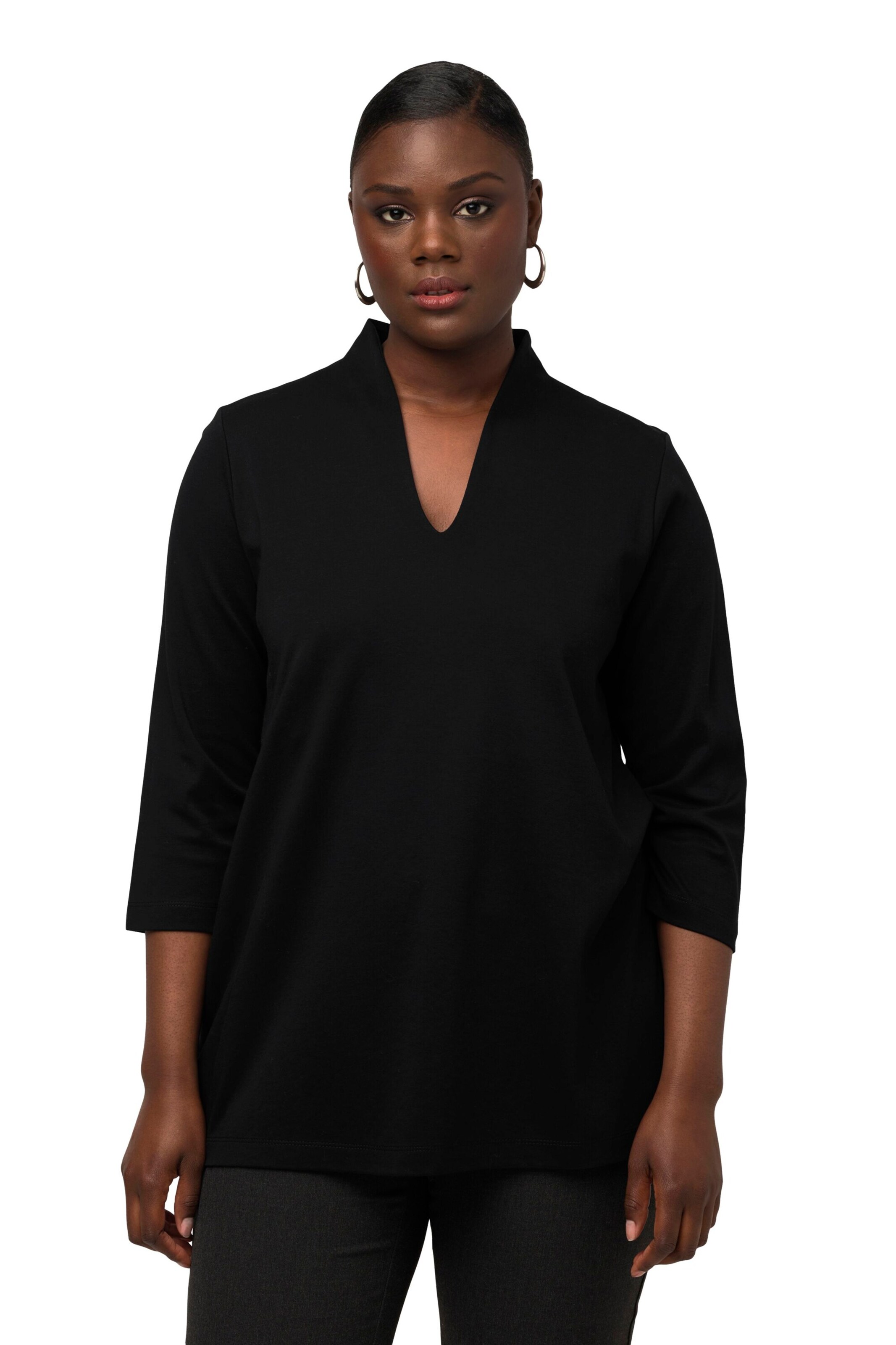 Ulla Popken Shirt in Schwarz: Vorderseite