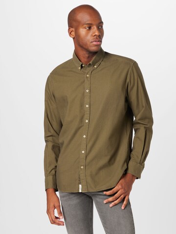 Coupe regular Chemise business ETERNA en vert : devant