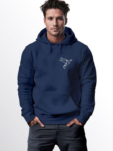 Neverless Sweatshirt 'Origami Vogel' in Blau