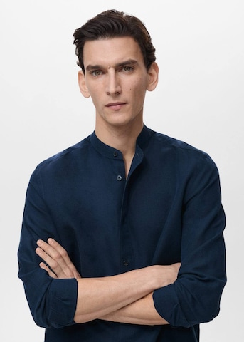 MANGO MAN Regular fit Button Up Shirt 'Chennai' in Blue