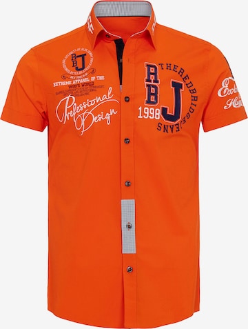 Redbridge Slim fit Button Up Shirt 'Fort Wayne' in Orange: front