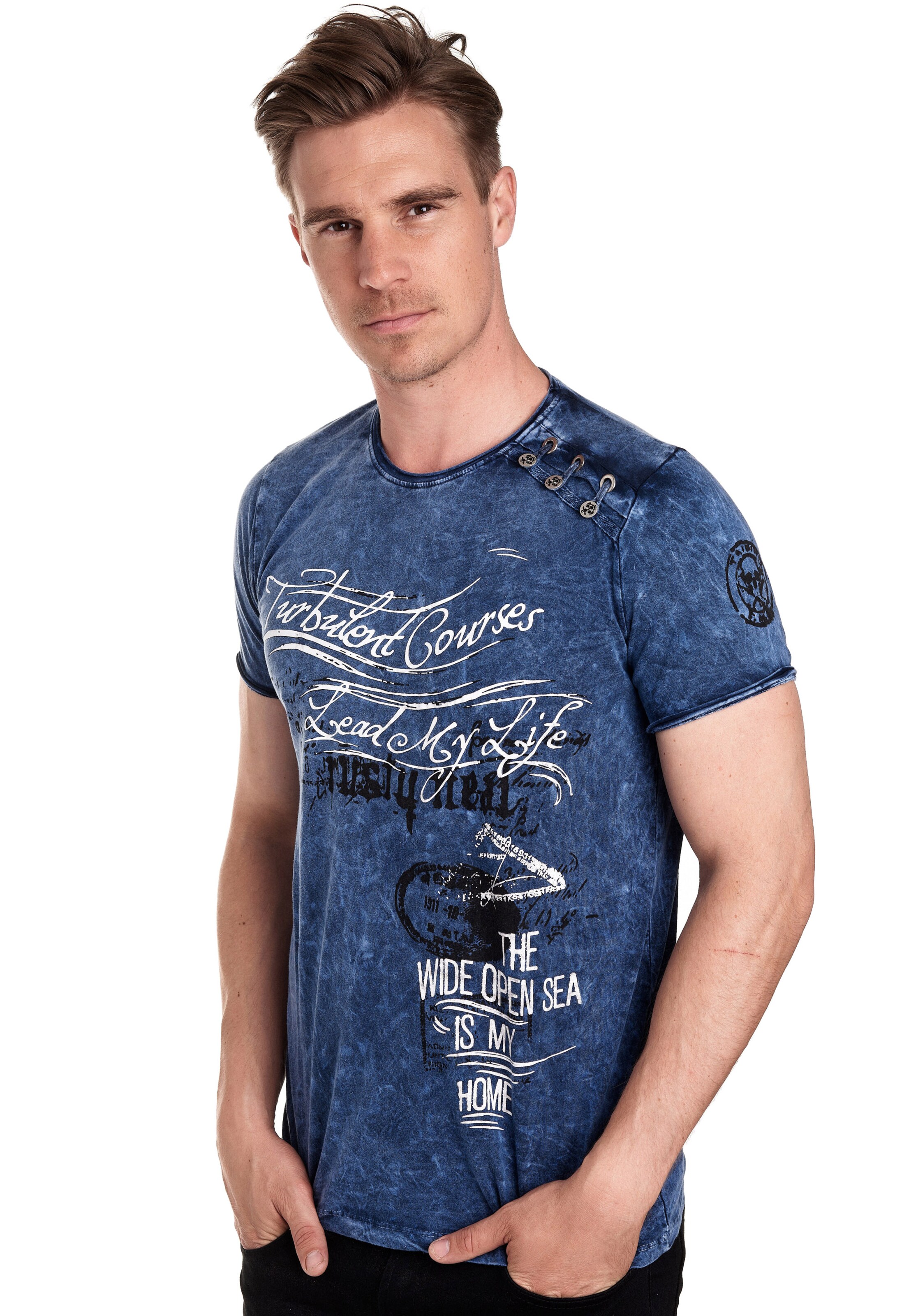 Rusty Neal T-Shirt in Blau: Vorderseite