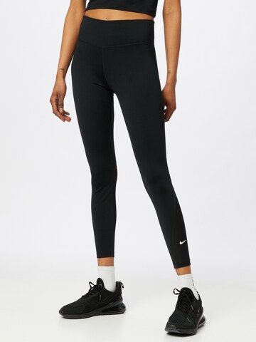 Skinny Pantalon de sport 'One' NIKE en noir : devant