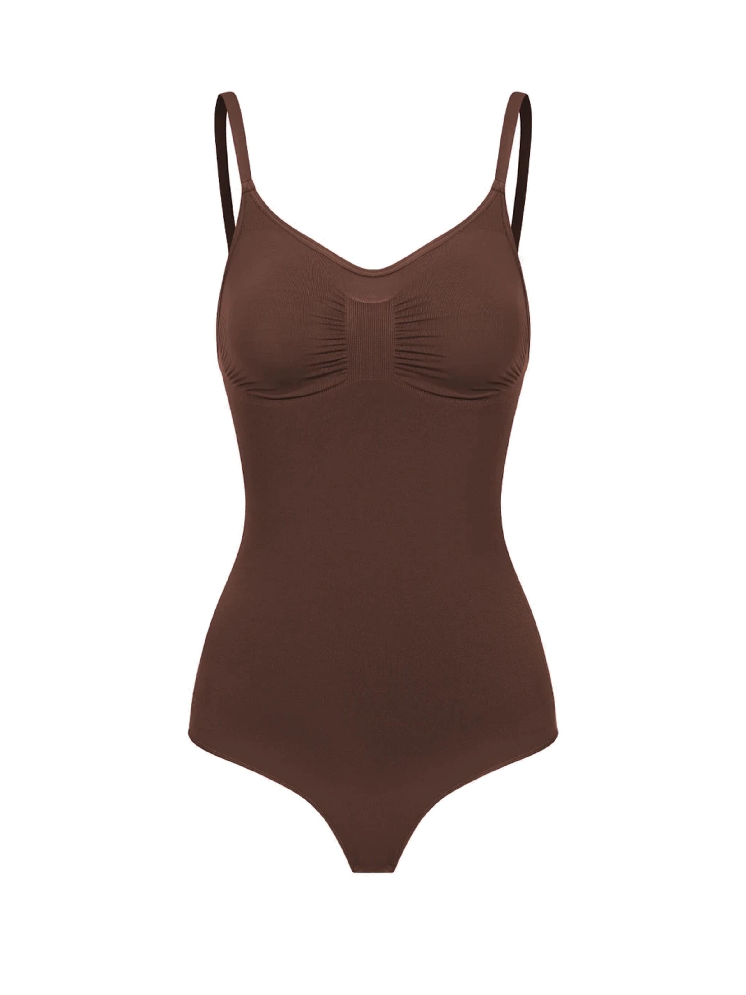 cfab (formerly creamy fabrics) - Body moldeador 'Sculpting Shapewear mit String' en marrón: frente