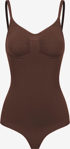 cfab (formerly creamy fabrics) - Body moldeador 'Sculpting Shapewear mit String' en marrón: frente