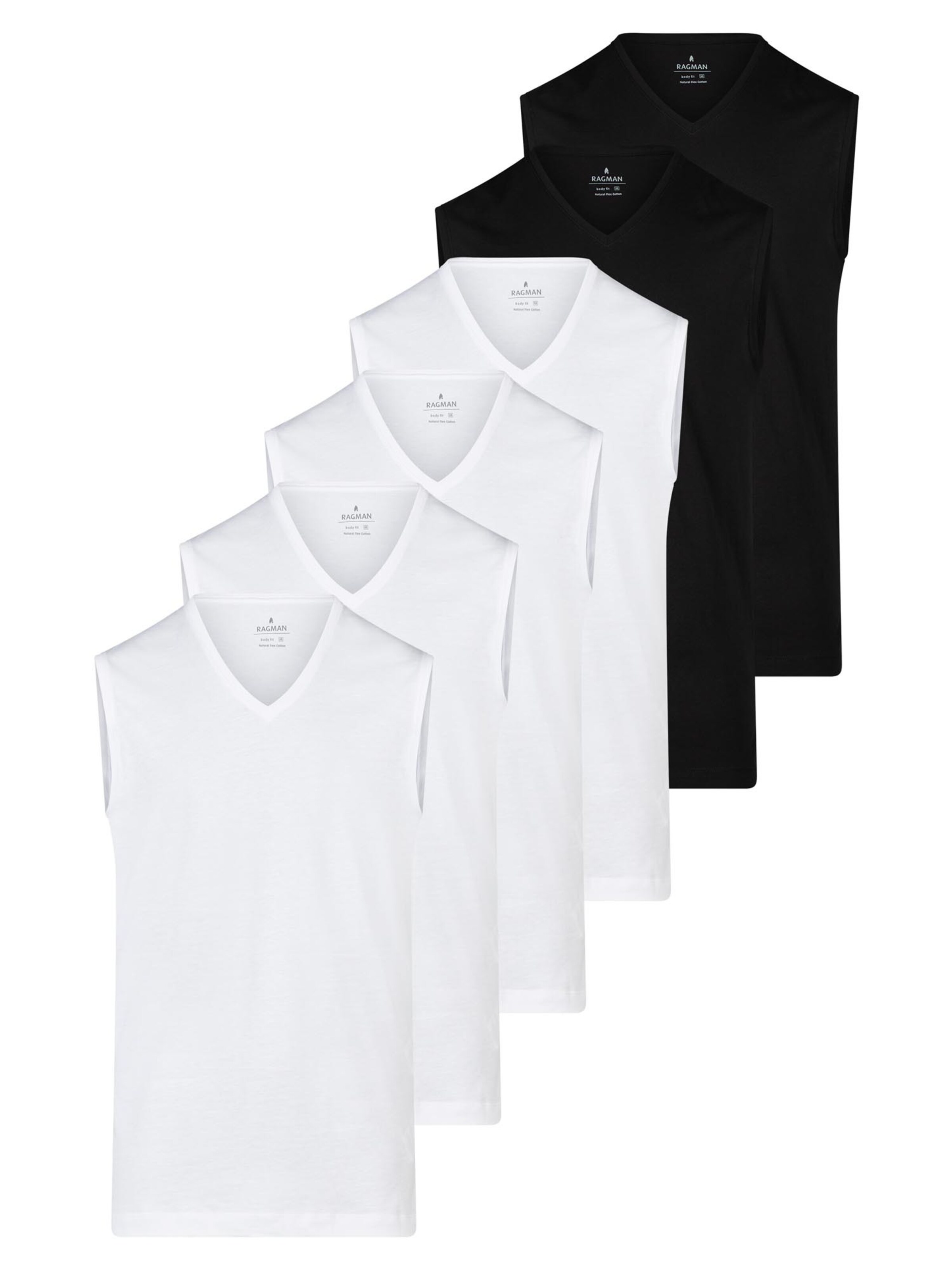 Ragman Undershirt 'Basic' in mottled black, Item view