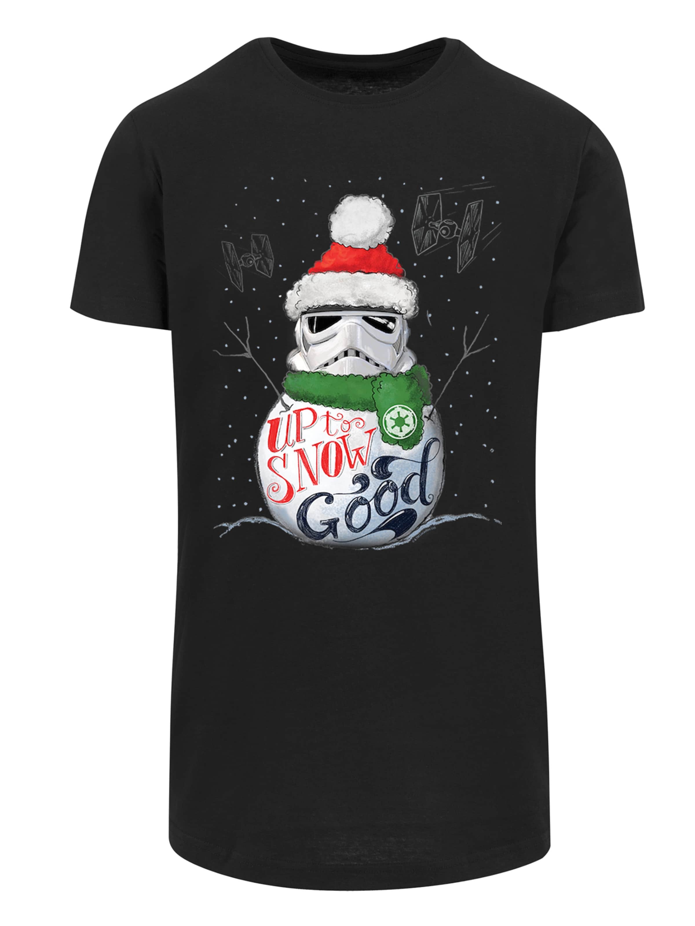 F4NT4STIC Shirt 'Star Wars Stromtrooper Up To Snow Good' in Schwarz: Vorderseite