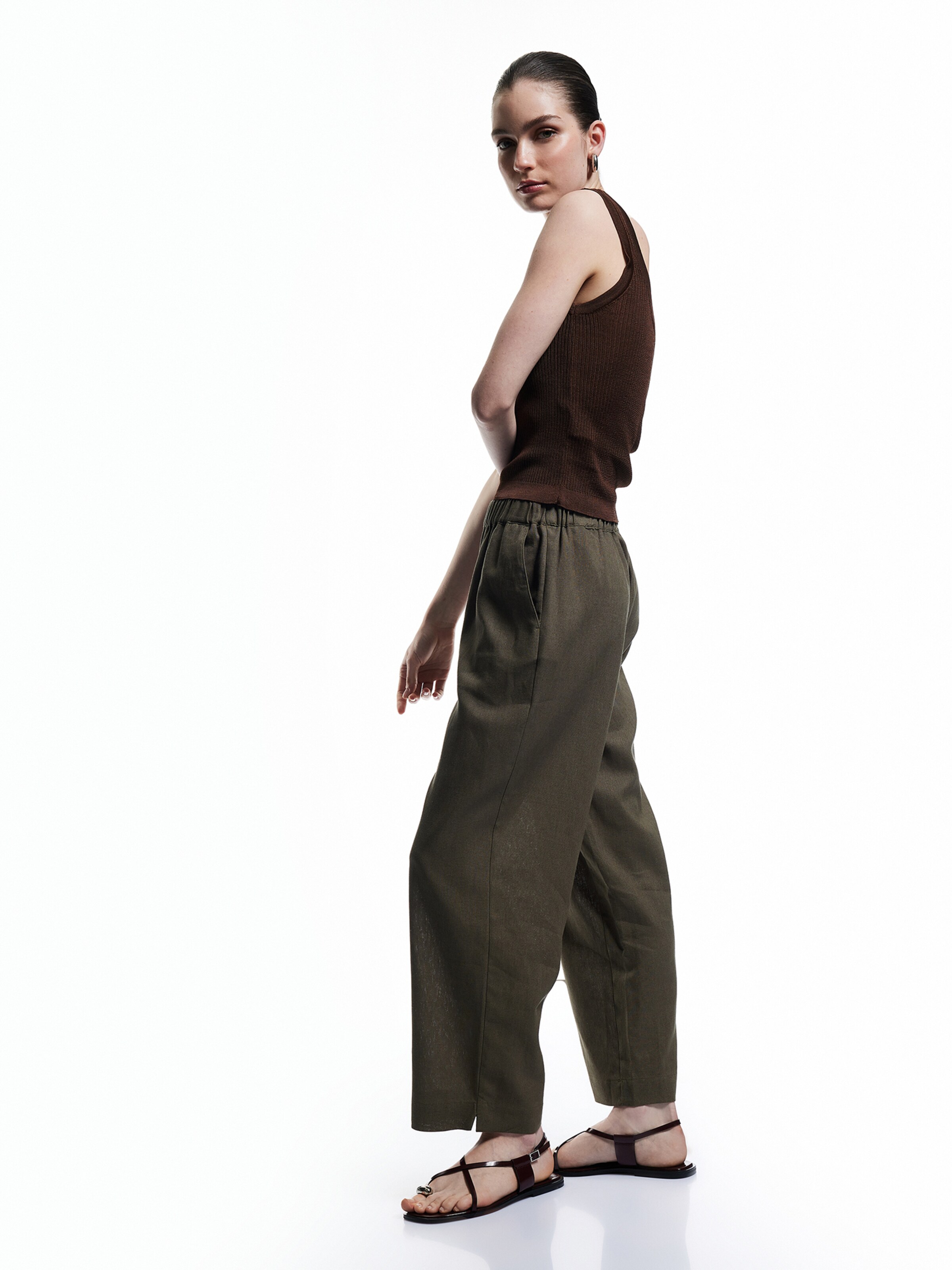 Koton Wide leg Broek in Groen