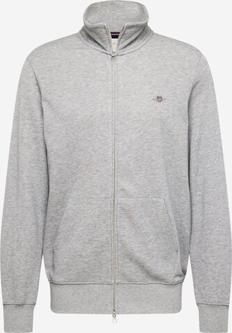 GANT Zip-Up Hoodie in Grey: front