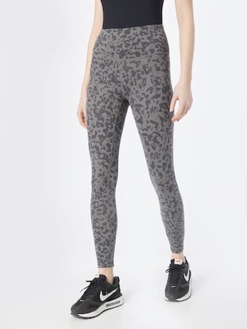 Varley Skinny Workout Pants 'Let's move' in Grey: front