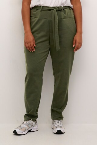 KAFFE CURVE Regular Trousers 'Jenna' in Green: front