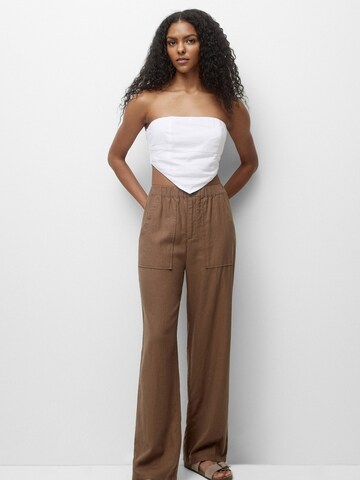 Pull&Bear Loose fit Pants in Brown: front
