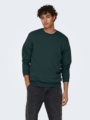 Only & Sons Regular fit Суичър 'ONSCERES' в зелено: отпред
