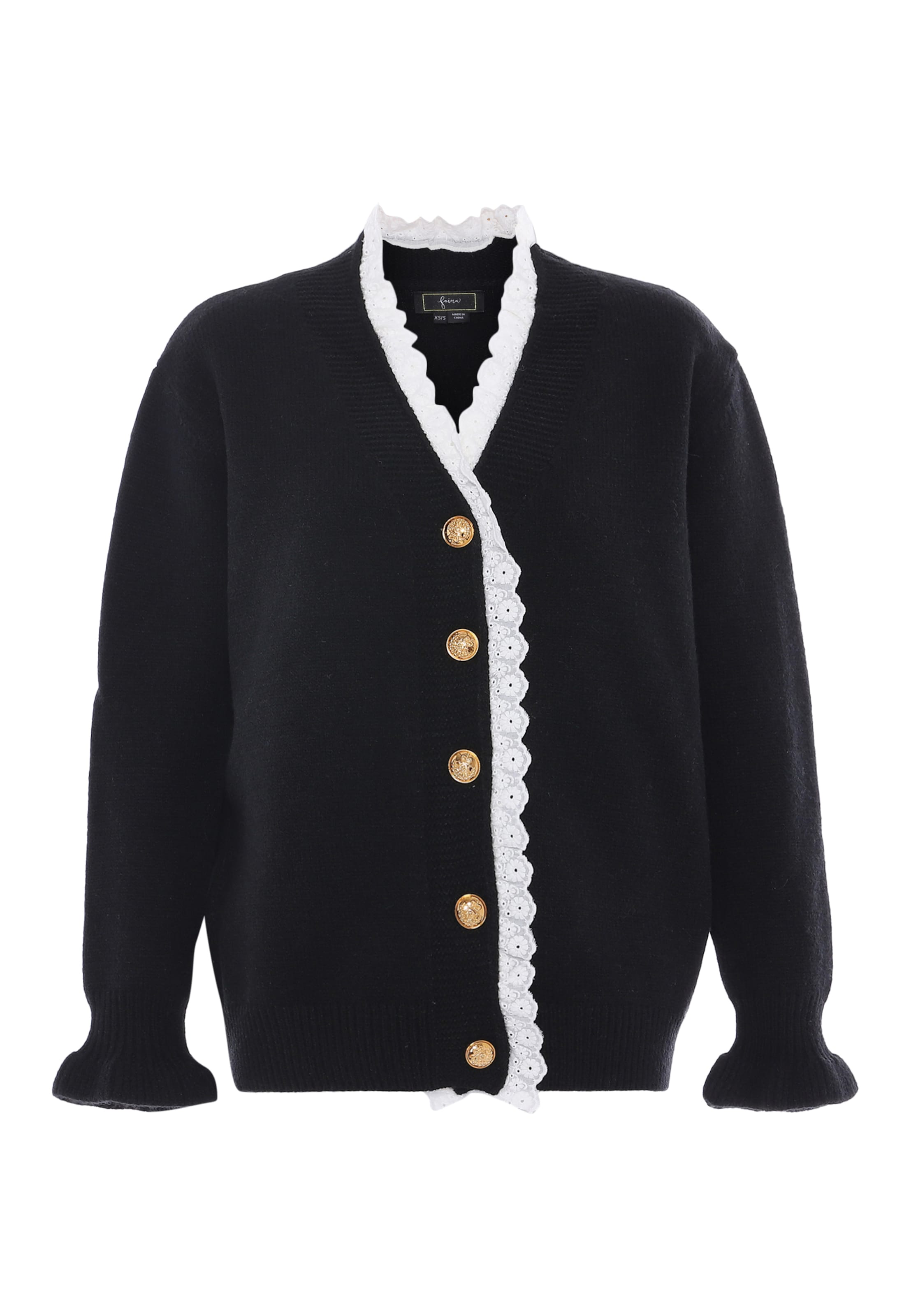 faina Cardigan i sort: forside