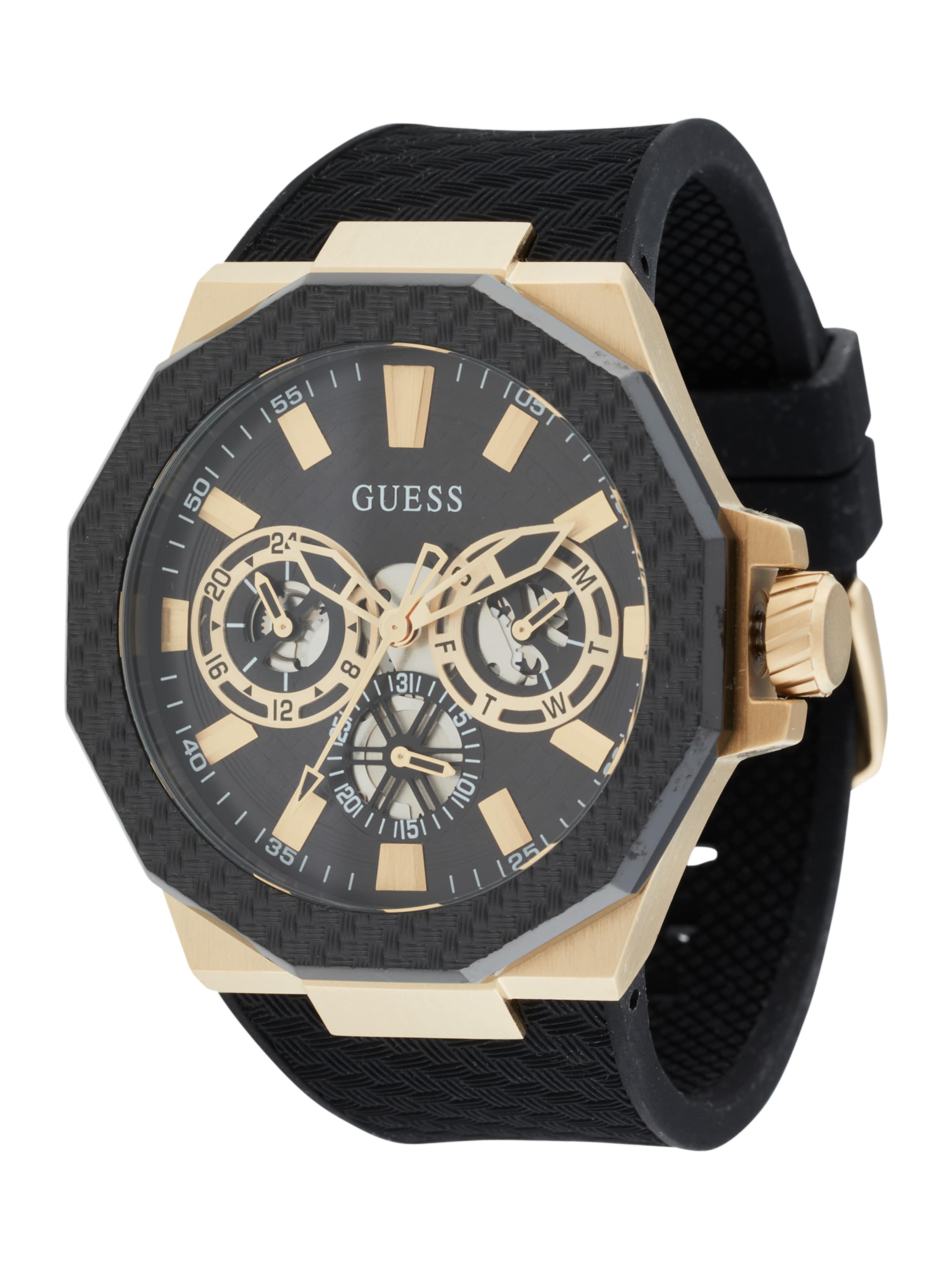 GUESS Analog watch 'Indy' in Black: front